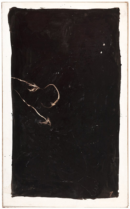 Heráclito (O raio), 1994 nanquim, acrílica e giz de cera sobre papel colado sobre tecido 261 × 160 cm